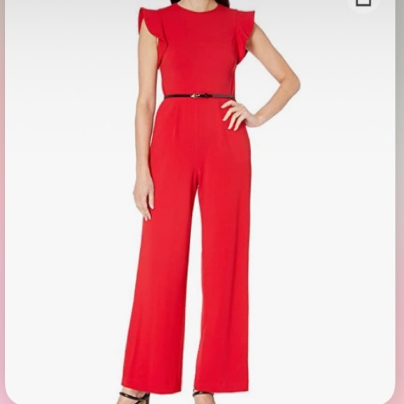 Calvin Klein Pants - Calvin Klein Petite Flutter Sleeve Jumpsuit
